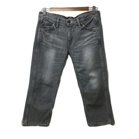 【中古】リーバイス Levi's パンツ デニム ジーンズ ストレート クロップド ジップフライ ダメージ加工 28 グレー レディース 【ベクトル 古着】 240621