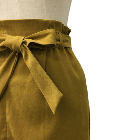 【中古】ロペピクニック ROPE Picnic スカート タイト ひざ下 ミモレ ウエストゴム リボンベルト スエード調 スリット 無地 38 黄 イエロー レディース 【ベクトル 古着】 240730 vectorpremium-18088863 ブランド古着ベクトルプレミアム店 サンプル画像2