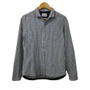 【中古】ニコルクラブフォーメン NICOLE CLUB FOR MEN シャツ カジュアル スキッパー 総柄 長袖 46 白 黒 ホワイト ブラック メンズ 【...