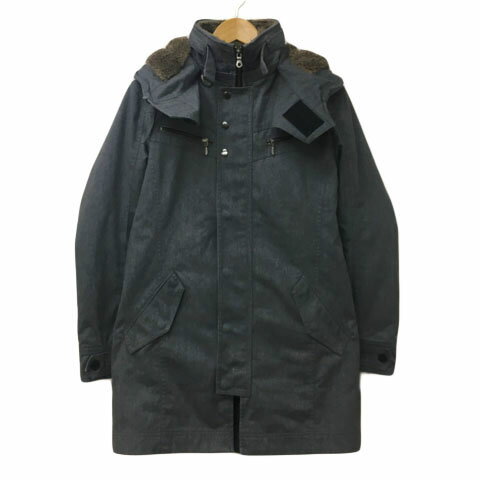 【中古】エムケーミッシェルクランオム MK MICHEL KLEIN HOMME ジャケット ブルゾン ベスト スタンドカラー ジップアップ ボア 無地 長袖 48 グレー 茶 ブラウン メンズ 【ベクトル 古着】 240821