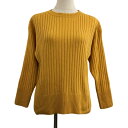 【中古】ナチュラルビューティーベーシック NATURAL BEAUTY BASIC セーター ニット プルオーバー クルーネック リブ 無地 長袖 M 黄 オレンジ イエロー レディース 【ベクトル 古着】 240920(4)