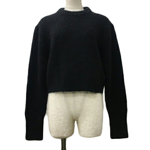 【中古】ザラ ZARA セーター ニット プルオーバー モックネック リブ 無地 アルパカ混 長袖 USA M 黒 ブラック レディース 【ベクトル 古着】 241002