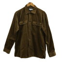 【中古】グローバルワーク GLOBAL WORK シャツ ワーク カジュアル スタンダード 無地 コーデュロイ 長袖 L 茶 ブラウン メンズ 【ベクトル 古着...