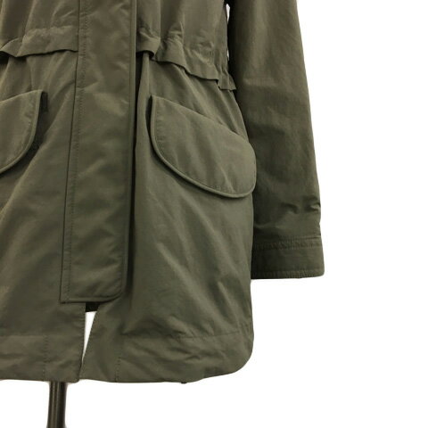 【中古】エフデ ef-de コート モッズ 中綿 ジップアップ スタンドカラー フード ライナー ボア ドロスト ファー フォックス ナイロン 無地 長袖 7 緑 グリーン レディース 【ベクトル 古着】 241023