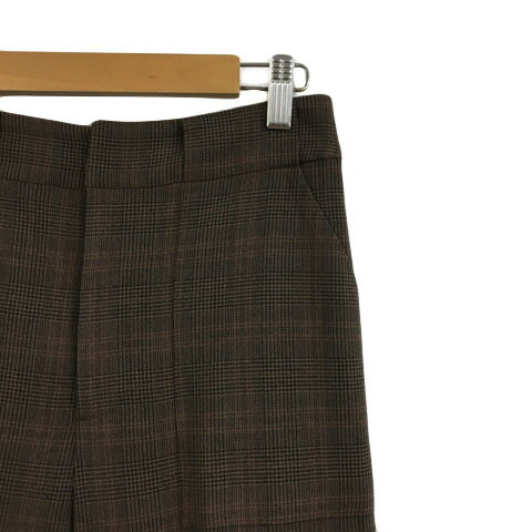 【中古】ガリャルダガランテ GALLARDAGALANTE NAVY パンツ ワイド ベイカー ロング ウエストゴム グレンチェック センタープレス 1 茶 赤 ブラウン レッド レディース 【ベクトル 古着】 241024