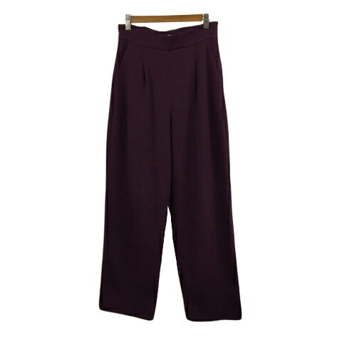 【中古】マウジー MOUSSY パンツ テーパード ロング ハイウエスト タック 無地 1 紫 ボルドー パープル レディース 【ベクトル 古着】 250410