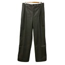 【中古】ザラ ZARA パンツ ストレート ロング センターシーム フェイクレザー 裏起毛 無地 USA XL 茶 ブラウン メンズ 【ベクトル 古着】 241...