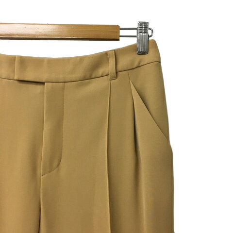 【中古】インディヴィ INDIVI パンツ テーパード ロング 無地 センターシーム タック 40 ベージュ レディース 【ベクトル 古着】 250116