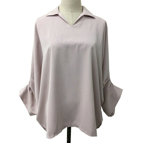 Long-Sleeved - 【中古】アーバンリサーチ URBAN RESEARCH シャツ ブラウス プルオーバー スキッパーカラー 無地 ドルマンスリーブ タック オーバーサイズ 長袖 Free ピンク レディース 【ベクトル 古着】 250519