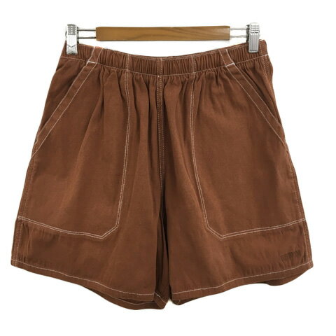【中古】エドウィン EDWIN パンツ ショート アスレチッ ク イージー ロゴ 刺繍 ストレッチ ウエストゴム 無地 M 茶 ブラウン メンズ 【ベクトル 古着】 250519