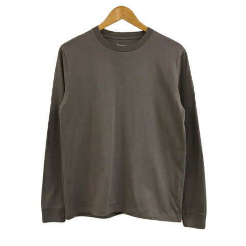 【中古】ナノユニバース nano universe Tシャツ ロンT クルーネック プルオーバー 無地 長袖 S 茶 ブラ..