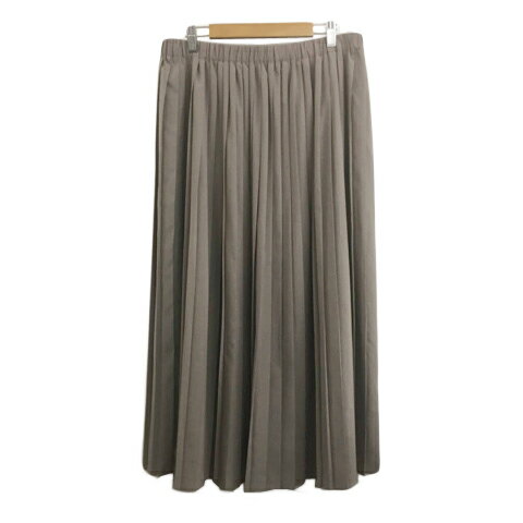 【中古】インディヴィ INDIVI スカート プリーツ ロング 無地 ウエストゴム 15 グレー ベージュ レディース 【ベクトル 古着】 250123
