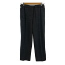 【中古】ヘルムートラング HELMUT LANG パンツ テーパード ロング イージー センターシーム ウール 無地 ウエストゴム XS グレー レディース 【...