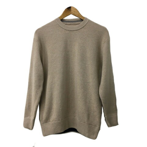 【中古】ディスコート Discoat セーター ニット クルーネック リブ 無地 長袖 M ベージュ メンズ 【ベクトル 古着】 250305