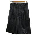 【中古】未使用品 アズールバイマウジー AZUL by moussy パンツ ハーフ キュロット フェイクレザー 光沢 無地 M 黒 ブラック レディース 【ベクトル 古着】 250321