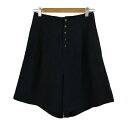 【中古】B&Y ユナイテッドアローズ BEAUTY&YOUTH ビューティー&ユース パンツ ハーフ キュロット 無地 リネン混 タック S 黒 ブラック レディース 【ベクトル 古着】 250411