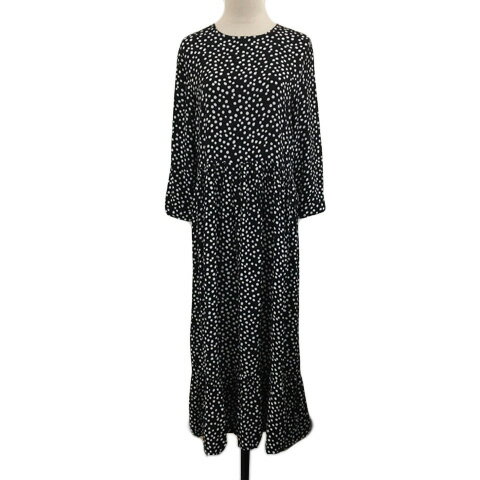 【中古】ザラ ZARA ワンピース フレア ギャザー ロング ティアード ドット 総柄 長袖 USA XS 黒 白 ブラック ホワイト レディース 【ベクトル 古着】 250528 【中古】ザラ ZARA ワンピース フレア ギャザー ロング ティアード ドット 総柄 長袖 USA XS 黒 白 ブラック ホワイト レディース 【ベクトル 古着】 250528