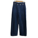 【中古】パーリッシィ PAR ICI DENIM パンツ デニム ジーンズ ワイド ロング ハイウエスト 無地 S 紺 ネイビー レディース 【ベクトル 古着】 250616(4)