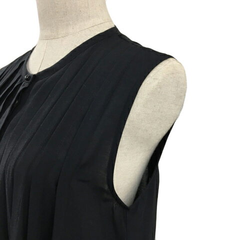 【中古】ルピボット Le pivot シャツワンピース Iライン ロング 無地 ノースリーブ 黒 ブラック レディース 【ベクトル 古着】 250619