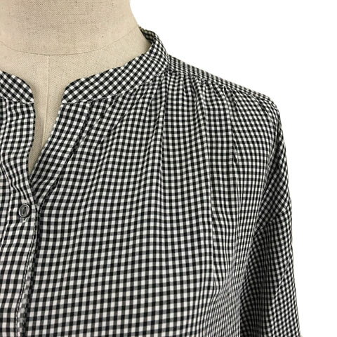 【中古】グローバルワーク GLOBAL WORK シャツ ブラウス スリットネック ギンガムチェック 長袖 L 黒 白 ブラック ホワイト レディース 【ベクトル 古着】 250627 vectorpremium-18562461 ブランド古着ベクトルプレミアム店 サンプル画像2