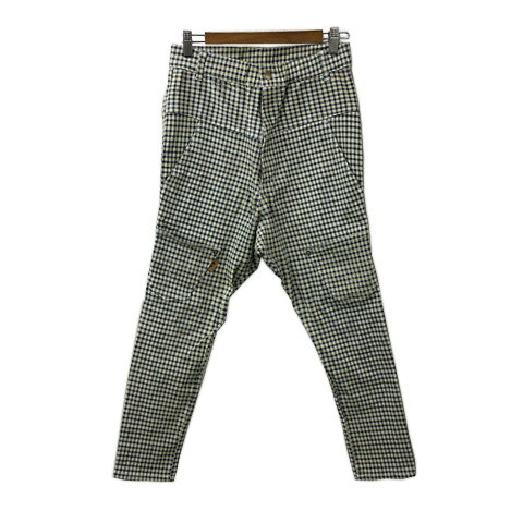 【中古】メルシーボークー mercibeaucoup jevous enpire パンツ サルエル ロング チェック 0 黄 黒 イエロー ブラック レディース 【ベクトル 古着】 250716