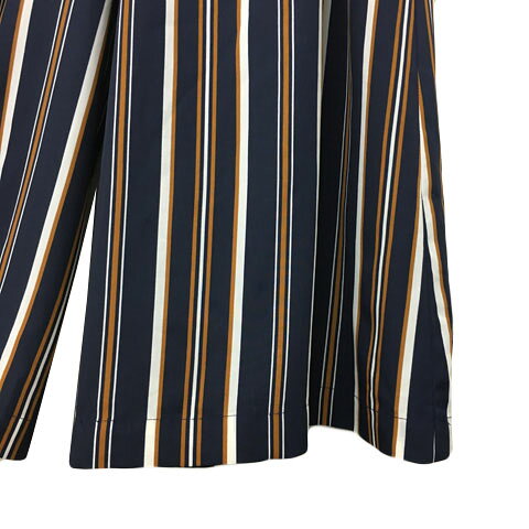 【中古】グローバルワーク GLOBAL WORK パンツ ワイド イージー ロング ストライプ ウエストゴム F 紺 茶 ネイビー ブラウン レディース 【ベクトル 古着】 250731 vectorpremium-18571512 ブランド古着ベクトルプレミアム店 サンプル画像3