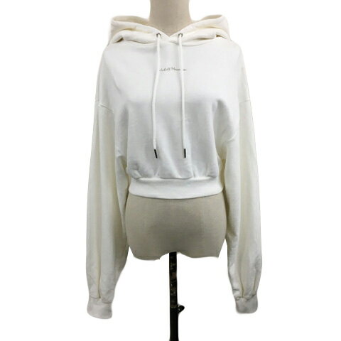 【中古】ミシェルマカロン michell Macaron パーカー フーディー プルオーバー スウェット ロゴ 長袖 M 白 ホワイト レディース 【ベクトル 古着】 250724