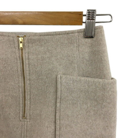 ブランド古着ベクトルプレミアム店の【中古】バビロン BABYLONE スカート タイト 膝下 ミモレ ウール メルトン 無地 34 ベージュ グレー レディース 【ベクトル 古着】 250731｜アングル2