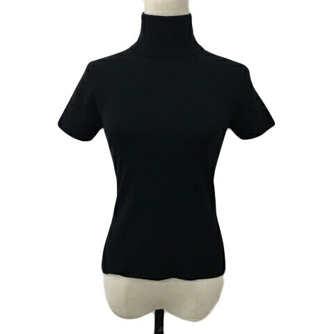 【中古】ジェイ&アール J&R セーター ニット プルオーバー タートルネック ウール 無地 半袖 M 黒 ブラック レディース 【ベクトル 古着】 250806(4)