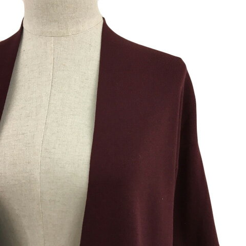 【中古】プラステ PLST カーディガン ニット 前開き 無地 長袖 M 赤 エンジ レッド レディース 【ベクトル 古着】 250820