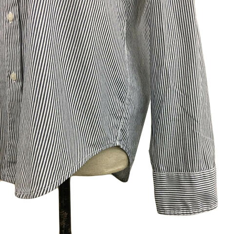 【中古】グローバルワーク GLOBAL WORK シャツ カジュアル スタンダード ストライプ 長袖 L 黒 白 ブラック ホワイト レディース 【ベクトル 古着】 250827 vectorpremium-18612454 ブランド古着ベクトルプレミアム店 サンプル画像3