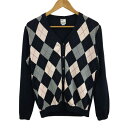 【中古】グロスターロード GLOSTER road カーディガン ニット Vネック アーガイル 長袖 M 紺 グレー ネイビー メンズ 【ベクトル 古着】 25...