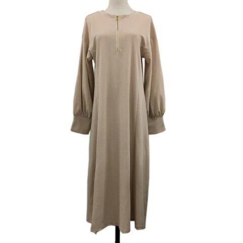 【中古】未使用品 エクラン ECLIN ワンピース フレア ロング 無地 長袖 S ベージュ レディース 【ベクトル 古着】 251111