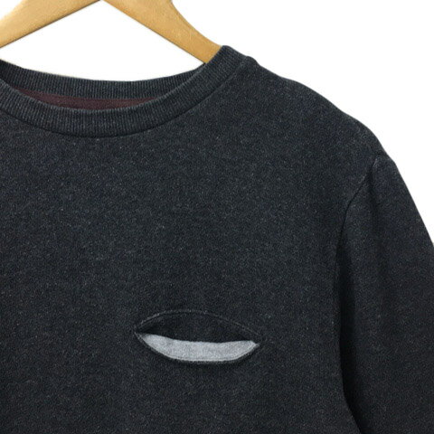 【中古】アクアスキュータム AQUASCUTUM トレーナー ラウンドネック プルオーバー 裏起毛 無地 長袖 MEDIUM グレー メンズ 【ベクトル 古着】 251001