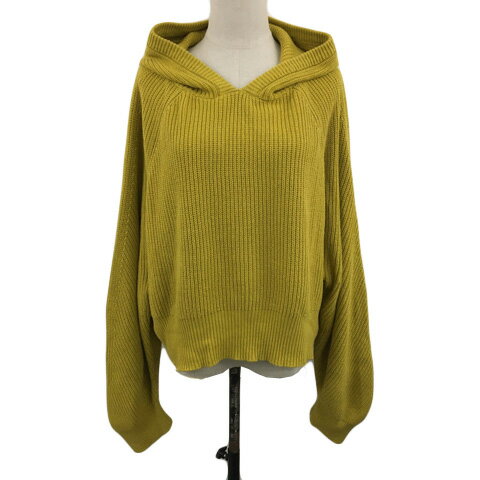 【中古】アングリッド UNGRID パーカー ニット プルオーバー リブ 無地 長袖 F 黄 イエロー レディース 【ベクトル 古着】 251117