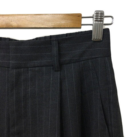 【中古】グローバルワーク GLOBAL WORK パンツ ワイド ロング タック ウエストゴム ストライプ センタープレス M グレー 水色 ライトブルー レディース 【ベクトル 古着】 260508 vectorpremium-19183317 ブランド古着ベクトルプレミアム店 サンプル画像2