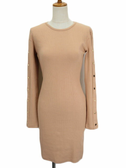 【中古】未使用品 ミスガイデッド MISSGUIDED ワンピース リブニット タイト 10 ベージュ レディース 【ベクトル 古着】 200401 ベクトルプレミアム店