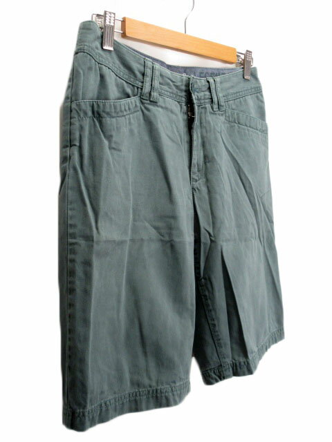 【中古】エディーバウアー EDDIE BAUER ハーフパンツ ツイル コットン P6 緑 グリーン レディース 【ベクトル 古着】 230109