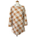 【中古】シンプルライフ SIMPLE LIFE ワンピース チュニック チェック コーデュロイ M ベージュ オレンジ レディース 【ベクトル 古着】 201121 ベクトルプレミアム店(4)