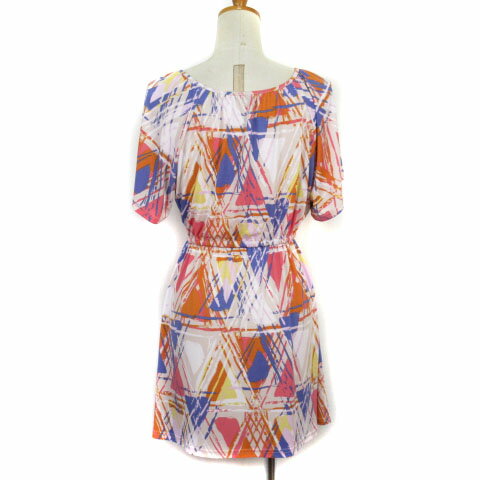 【中古】タルボット TALBOTS カットソー チュニック 総柄 ドロスト 半袖 S マルチカラー レディース 【ベクトル 古着】 241016