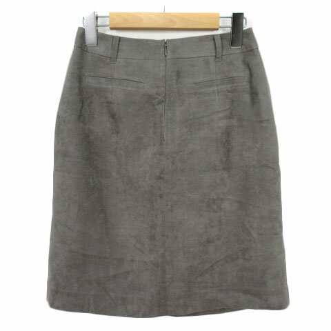 【中古】ロートレアモン LAUTREAMONT スカート ラップテイスト フェイクスエード ウール混 38 グレー レディース 【ベクトル 古着】 201226 ベクトルプレミアム店