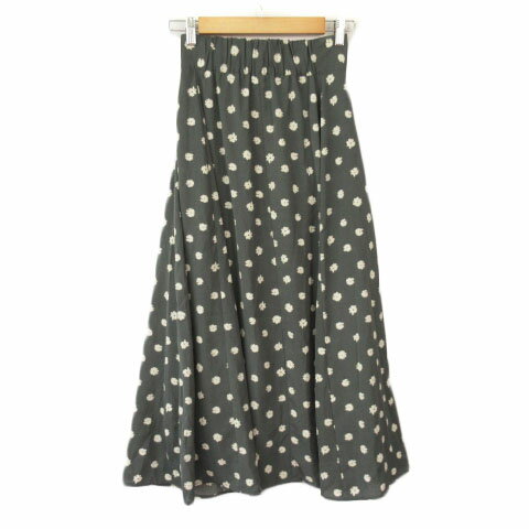 【中古】レイカズン Ray cassin タンショクフラワーptスカート F 緑 カーキ レディース 【ベクトル 古着】 210321(4)