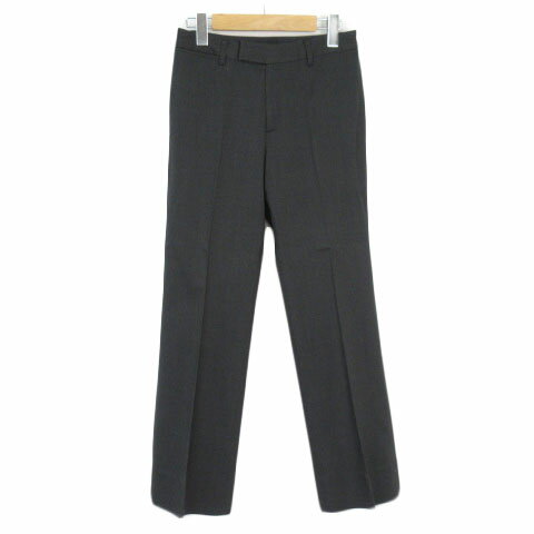 【中古】ミッシェルクラン MICHEL KLEIN パンツ セミフレア センタープレス ウール 38 グレー レディース 【ベクトル 古着】 210508