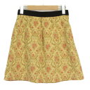 【中古】ジルスチュアート JILL STUART スカート 台形 タック 花柄 ジャガード ラメ 0 ベージュ レディース 【ベクトル 古着】 210519(4)