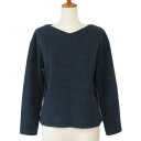 【中古】B&Y ユナイテッドアローズ BEAUTY&YOUTH ビューティー&ユース アクリルモッサVネックカットソー 紺 ネイビー レディース 【ベクトル 古着】 210821(4)