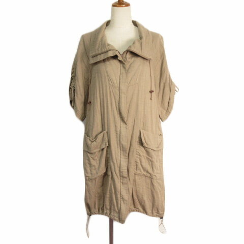 【中古】ジャンニ ロ ジュディチェ GIANNI LO GIUDICE ジャケット ジップアップ 半袖 コットン 40 ベージュ レディース 【ベクトル 古着】 211211 【中古】ジャンニ ロ ジュディチェ GIANNI LO GIUDICE ジャケット ジップアップ 半袖 コットン 40 ベージュ レディース 【ベクトル 古着】 211211