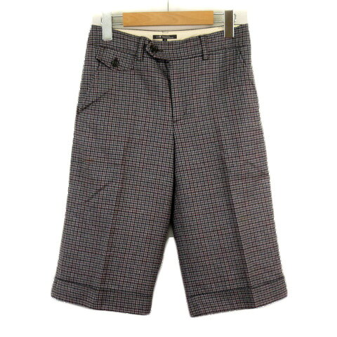 【中古】23区 オンワード樫山 ハーフパンツ クロップド チェック ロールアップ 38 グレー レディース 【ベクトル 古着】 220417