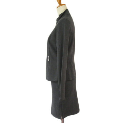 【中古】アンドレルチアーノ ANDRELUCIANO スーツ ジャケット ジップアップ スカート グレー レディース 【ベクトル 古着】 220514