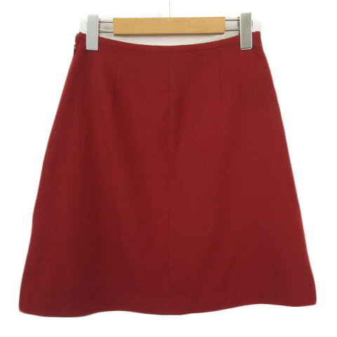 【中古】ロイスクレヨン Lois CRAYON スカート 台形 リボン ウール M 赤 レッド レディース 【ベクトル 古着】 220723