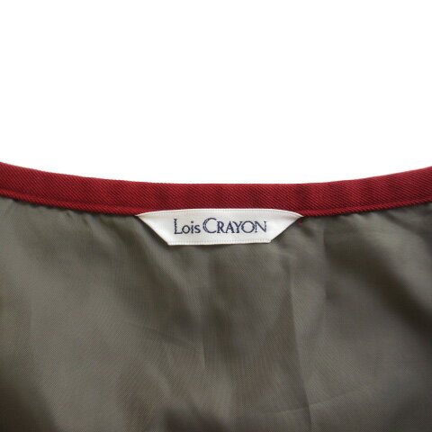 【中古】ロイスクレヨン Lois CRAYON スカート 台形 リボン ウール M 赤 レッド レディース 【ベクトル 古着】 220723